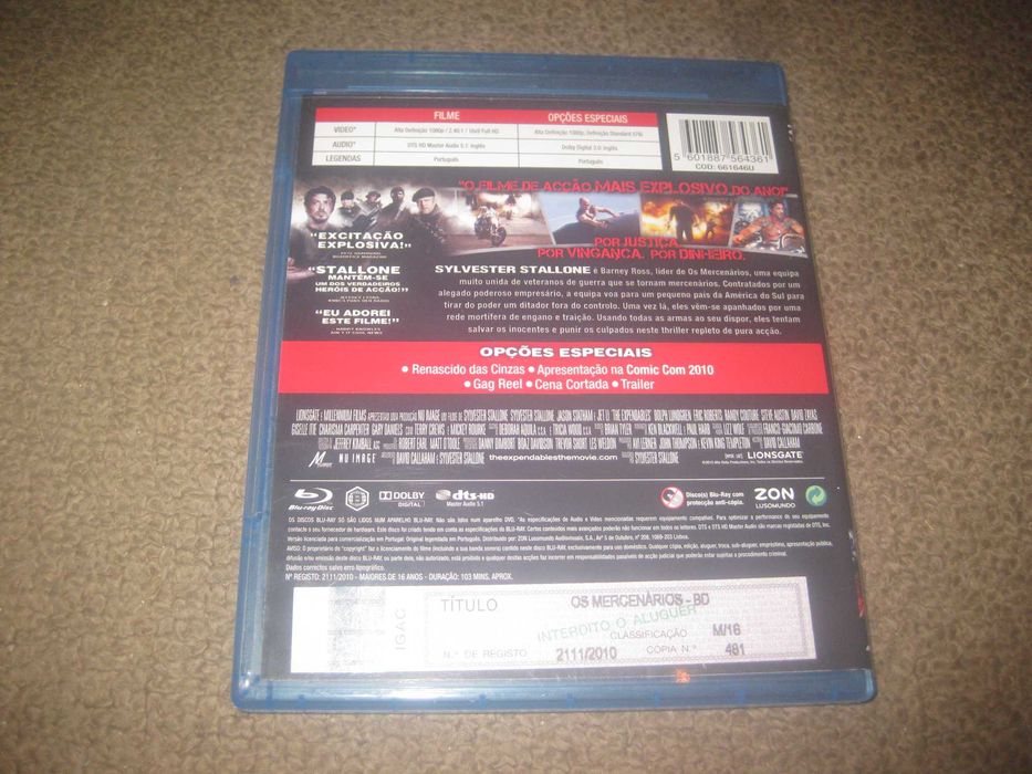 Blu-Ray "Os Mercenários" com Sylvester Stallone