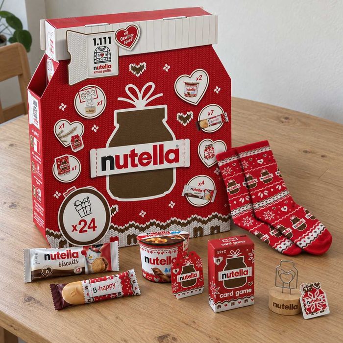 kalendarz adwentowy nutella  zestaw świąteczny 528 g