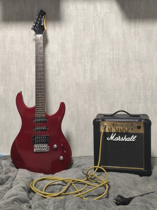 Електрогітара washburn і комбопідсилювач marshall mg10cf