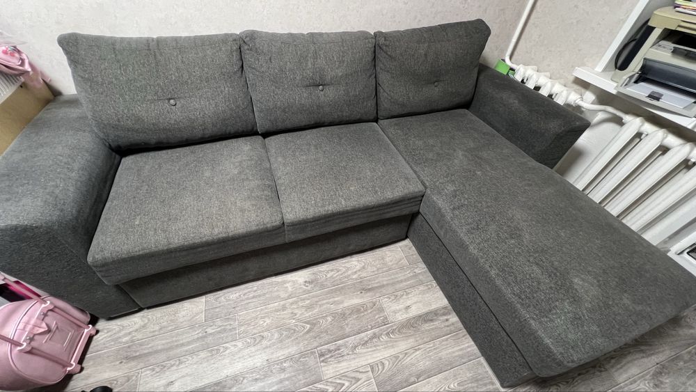 Диван розкладний JYSK (VEJLBY) з шезлонгом темно-сірий