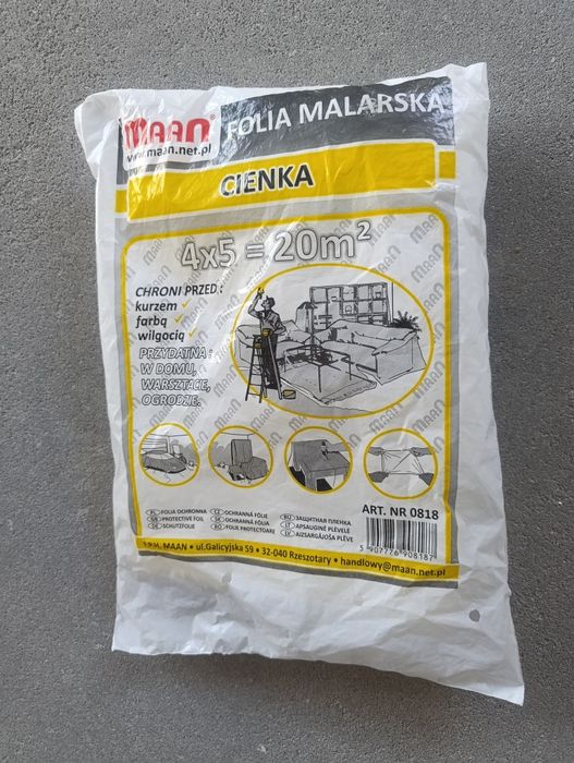 Folia malarska 20m2 NOWA