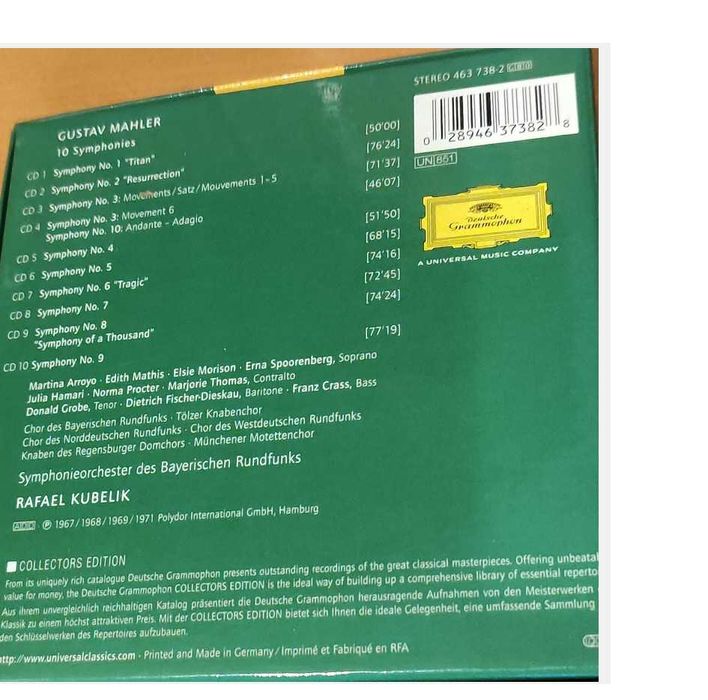クラシック Mahler 10 Symphonies Amazon.co.jp: Rafael Kubelik - Mahler 10 Symphonies [10CD+