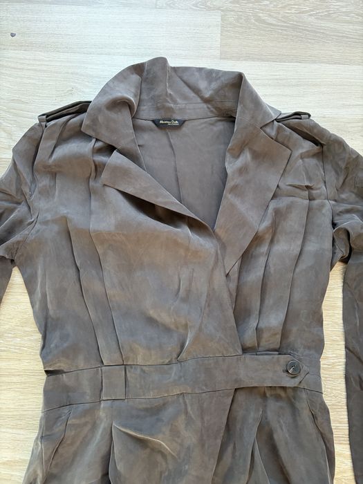 Massimo Dutti 42 czekoladowy kombinezon kaszmir cupra miekki