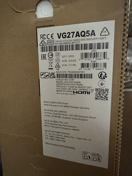 Монітор 27” ASUS TUF GAMING 200 Hz 2 K