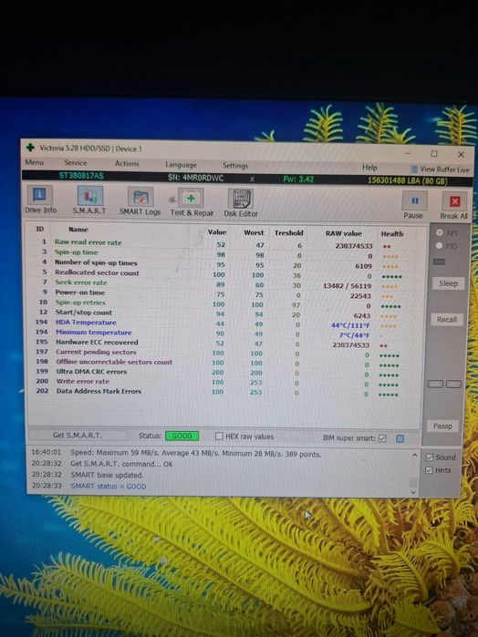 Dysk twardy Seagate Barracuda 7200.7 80GB SATA ST380817AS nr 549