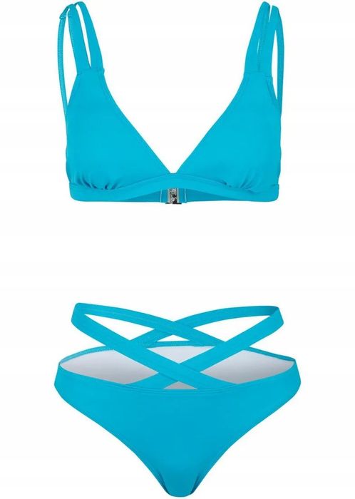 B.P.C bikini turkusowe ozdobne paski z figami 40.