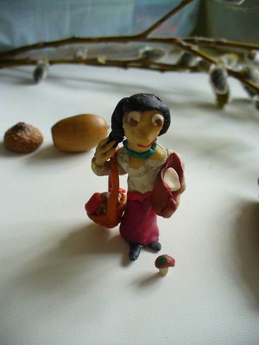 пластилин фигурки букет гном динозавры дама с собачкой