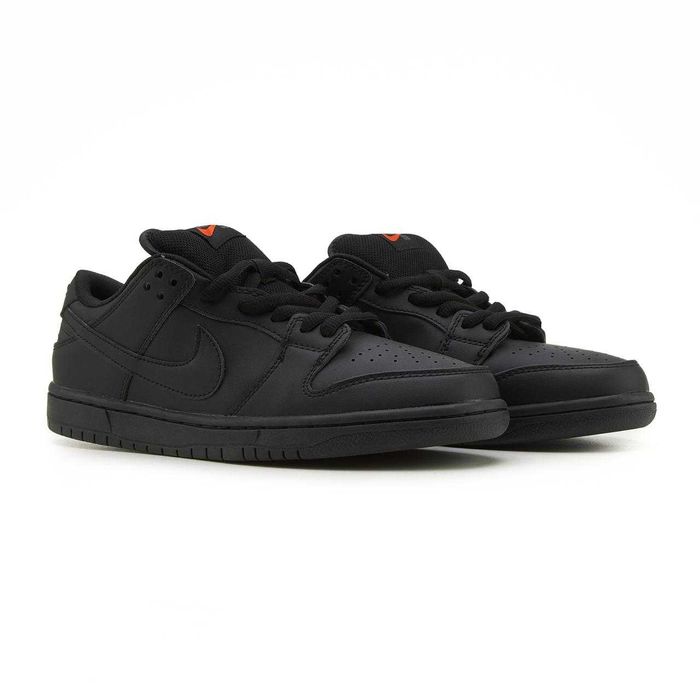 !!WOW!! NIke SB Dunk Low Total Black Leather 37 38 39 40 41 42 43 44