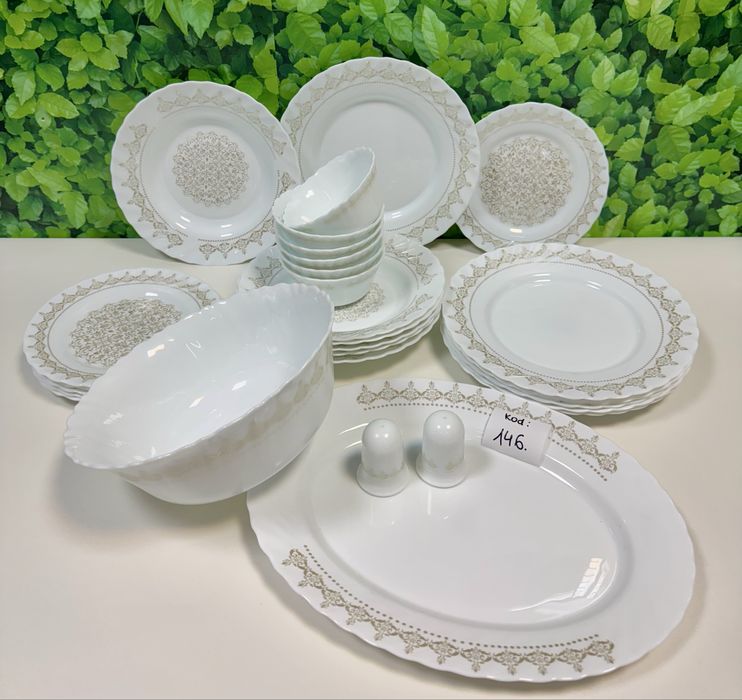 Zestaw obiadowy na 6 osób. 28el. Zastawa stołowa. Nowy