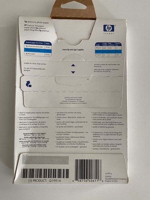Papel Fotografia 10x15 cm, 240 g/m2 HP
