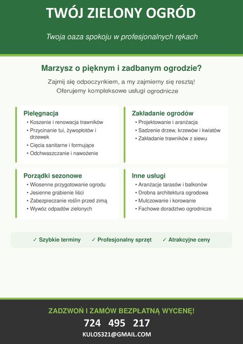 Kompleksowe usługi ogrodnicze