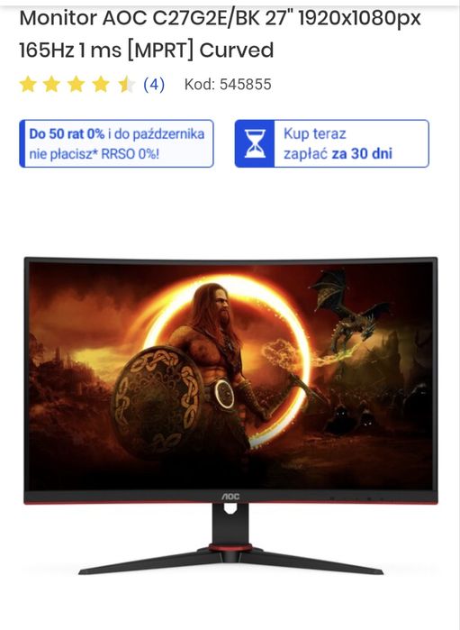 Monitor AOC 165hz 27cali