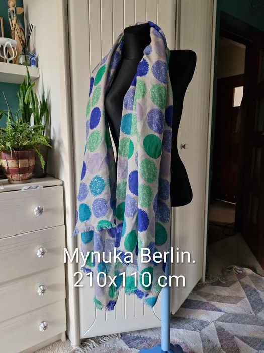 Mynuka Berlin szal chusta apaszka duża 210x110 cm grochy