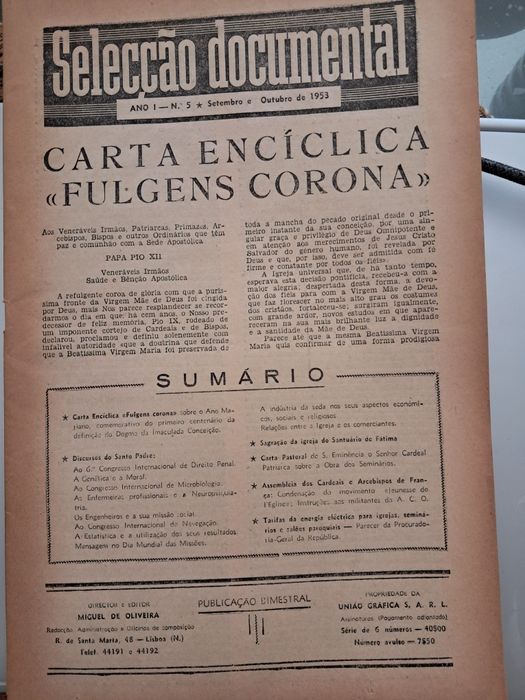 Selecção Documental-Anos 50-Estado Novo-Lt 10 Fascículos