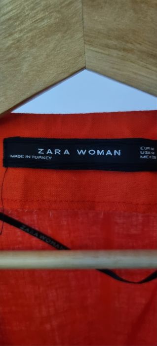 Camisa Linho Vermelha Zara