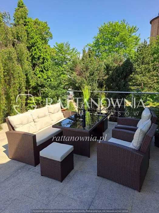 PROMOCJA!! Zestaw Mebli Ogrodowych Technorattanowy Brąz Komplet