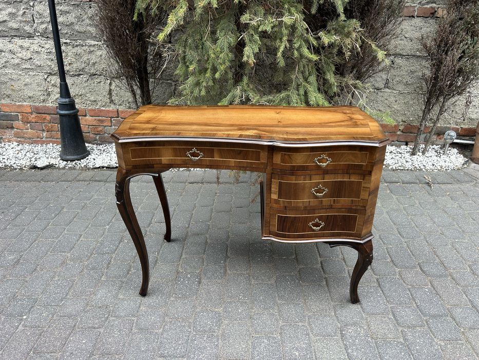 Stylowe Biurko Ludwikowskie Ludwik Intarsja UNIKAT Gabinet Chippendale Po Renowacji