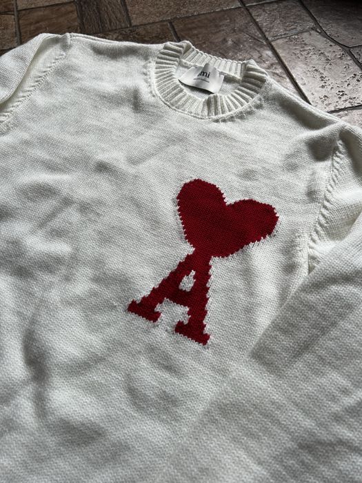 Sweter Ami Paris Alexandre Mattiussi Biały