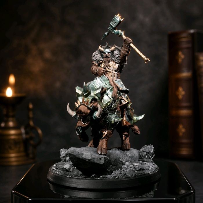 Krasnolud Jeździec Figurka 32mm 14K zgodna z DnD RPG Pathfinder Warham