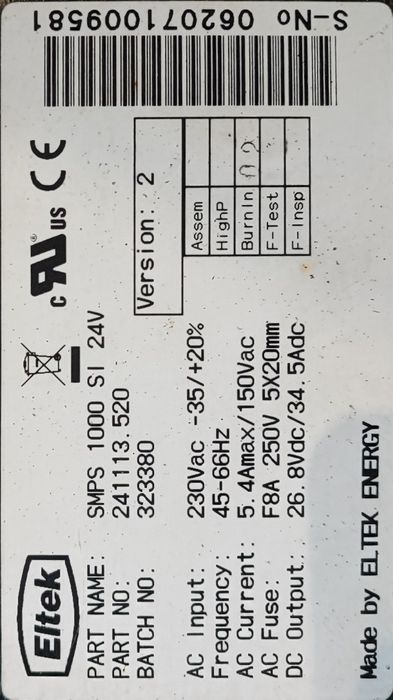 LPF Eltek SMPS 1000, зарядний пристрій для LiFePo4 12-24V струм до 35А