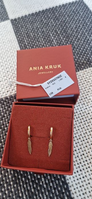 Ania Kruk kolczyki bogo piórka pozłacane