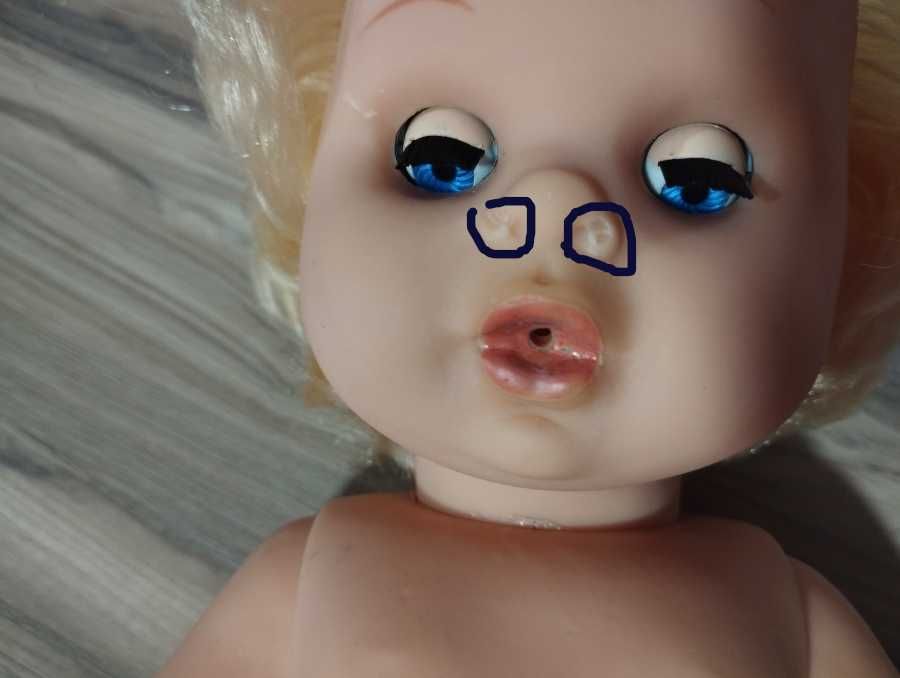 Stara duża lalka gumowa 42 cm