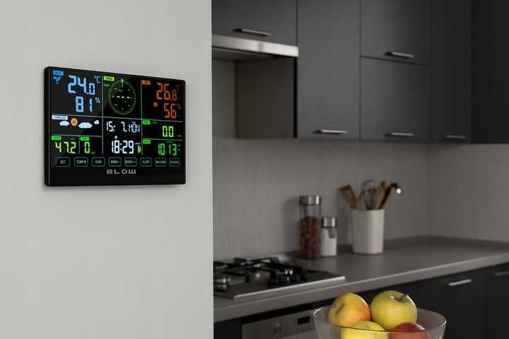 STACJA Pogodowa WiFi meteo termometr higrometr zegar alarm czujnik