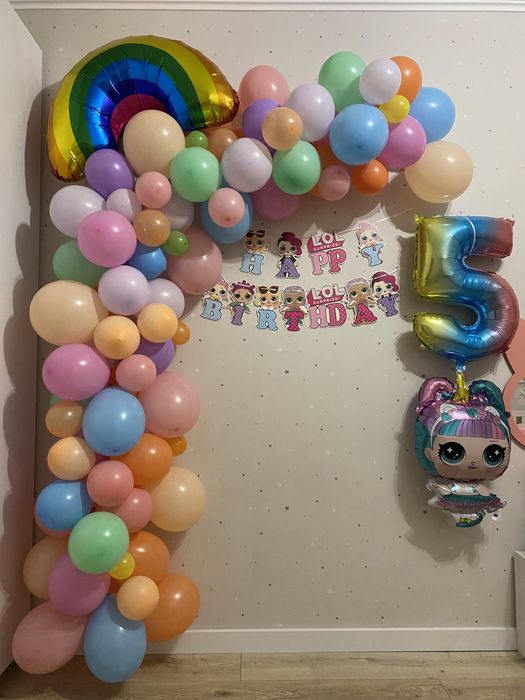 Фотозона кукла LOL 5 лет шары гелий фольга декор ДР кульки ЛОЛ лялька