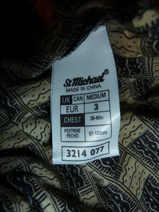 Camisa nova pura seda padronizada Marks & Spencer 3 / M - SALDO