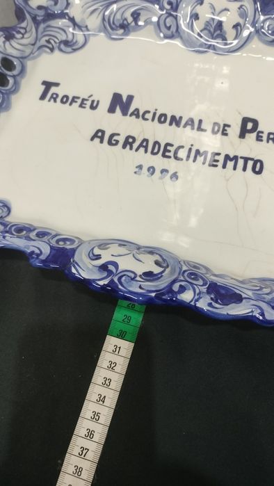 Bandeija em louça em cor azul