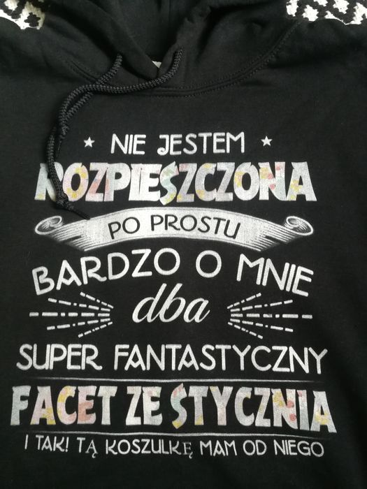 Bluza z kapturem nadruk facet ze stycznia prezent para