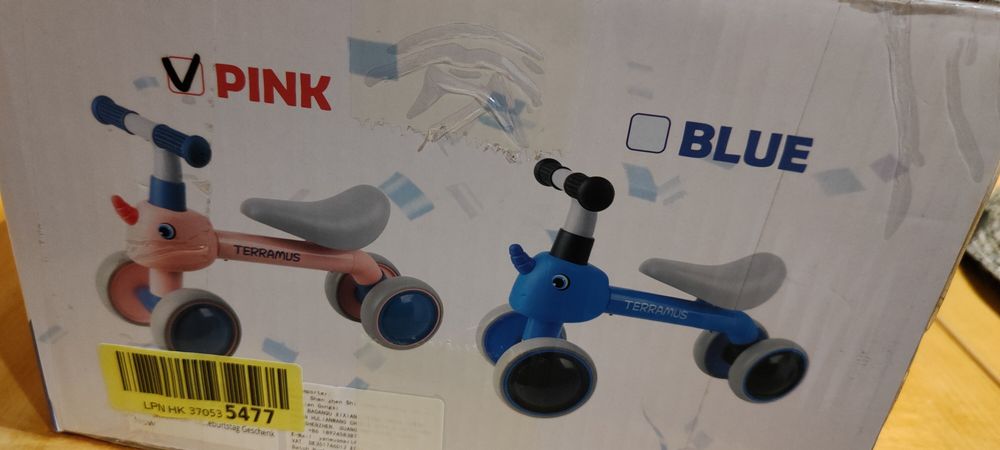 Rowerek biegowy na roczek jednorożec chodzik jeździk dla dzieci 4 kółk