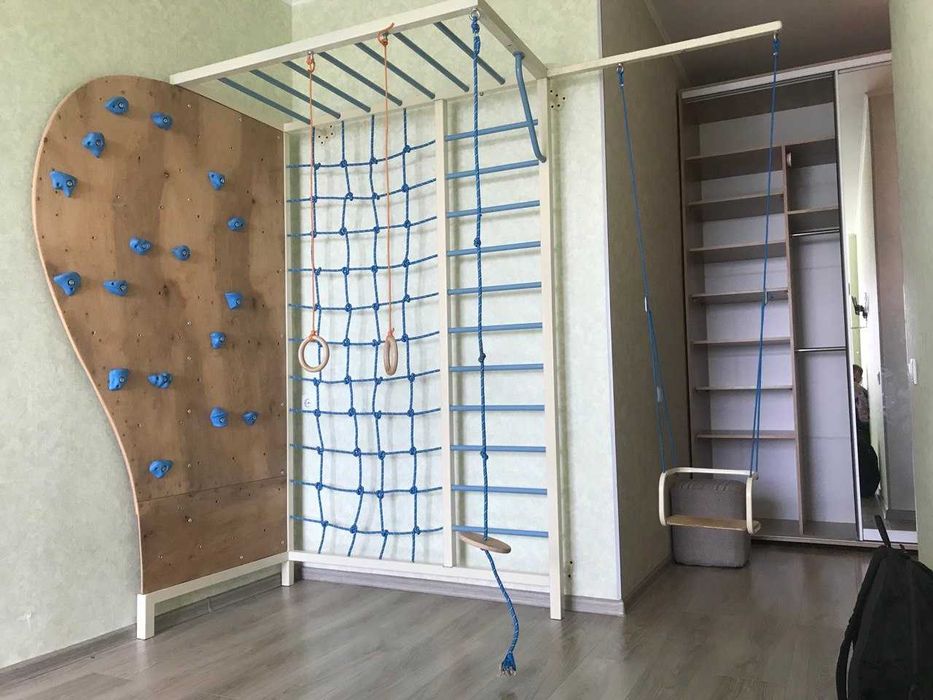 Детский спортивный игровой уголок, качели, кольца, шведская стенка, рукоход, скаладром (М-дром)