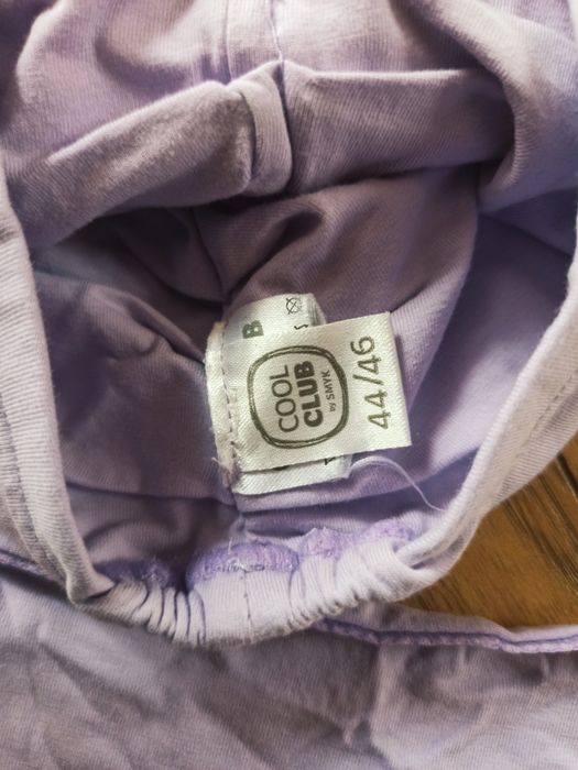 Komplet dla dziewczynki czapka kokon i apaszka 3-6 miesiąca liliowa