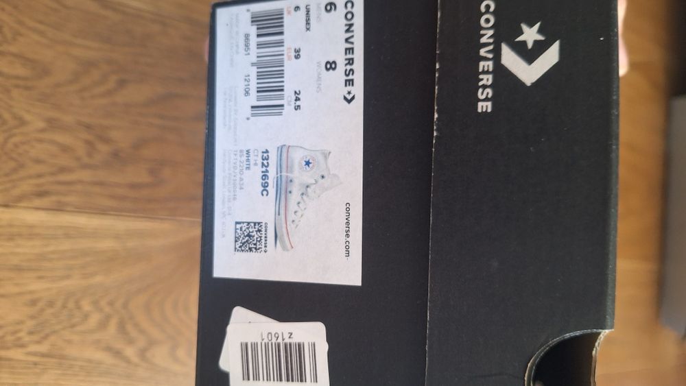 Trampki wysokie Converse r. 39 białe skórzane