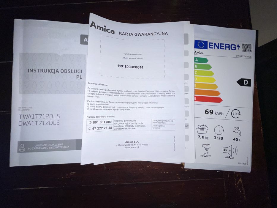 Pralka Amica 7KG 1200 Obr SteamPowerPro