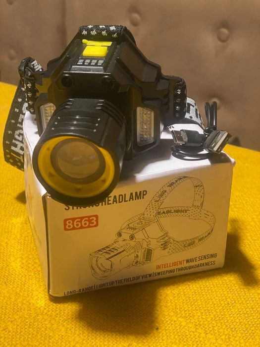 Ліхтарик налобний  датчик руху   ліхтар фонарик налобный