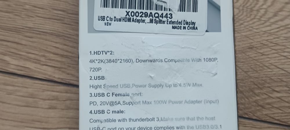 Adapter 4w1 Hub usb C na Hdmi stacja dokujaca