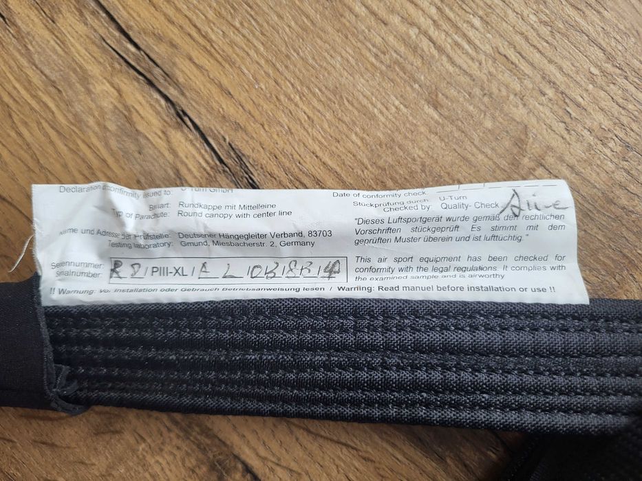 SPADOCHRON zapasowy ppg paralotnia