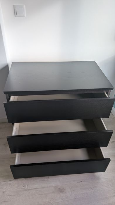 Cómoda IKEA MALM 3 Gavetas Preto-Castanho - Excelente Estado