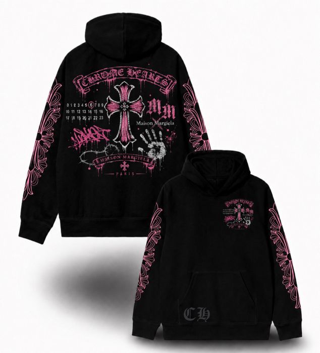 худи кофта толстовка Chrome Hearts x Maison Margiela  Paris Logo унисекс коллаборация Хром Хартс и Мейсон Марджелы  New   Отличный вариант на подарок