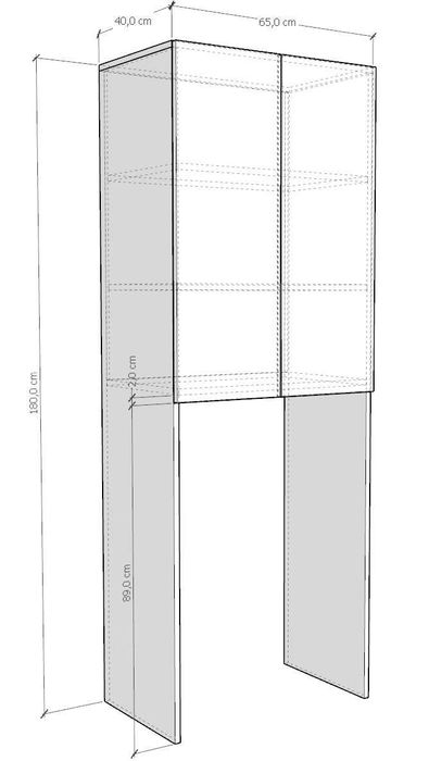 Szafka nad pralkę korpus dąb craft  kolor frontu do wyboru .