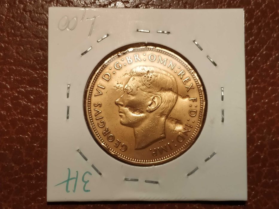 317 Reino Unido - moeda de one penny de 1946