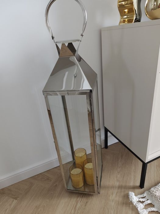 Lampion srebrny duży