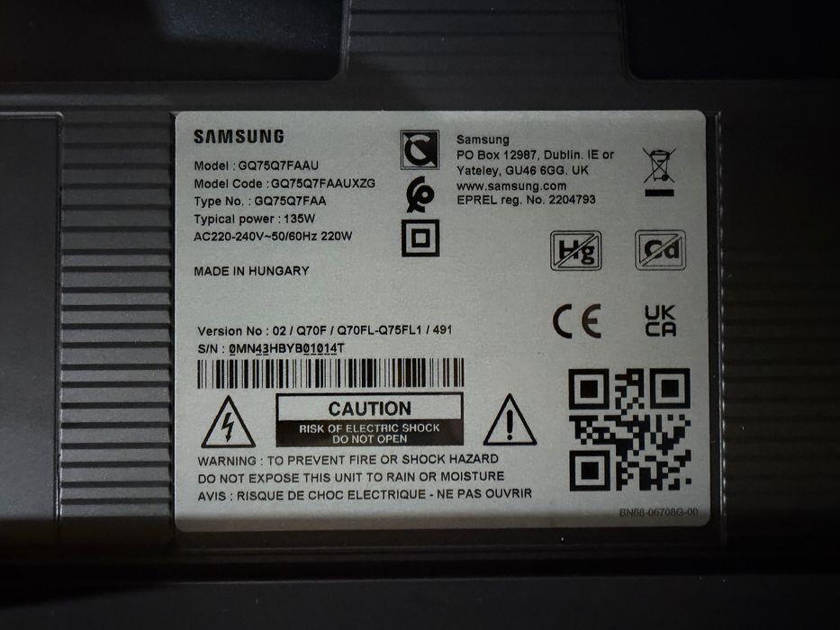 Телевізор Samsung GQ75Q7FAAU з Німеччини