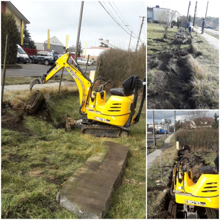 usługi minikoparką  koparką   glebogryzarka  frezowanie odśnieżanie