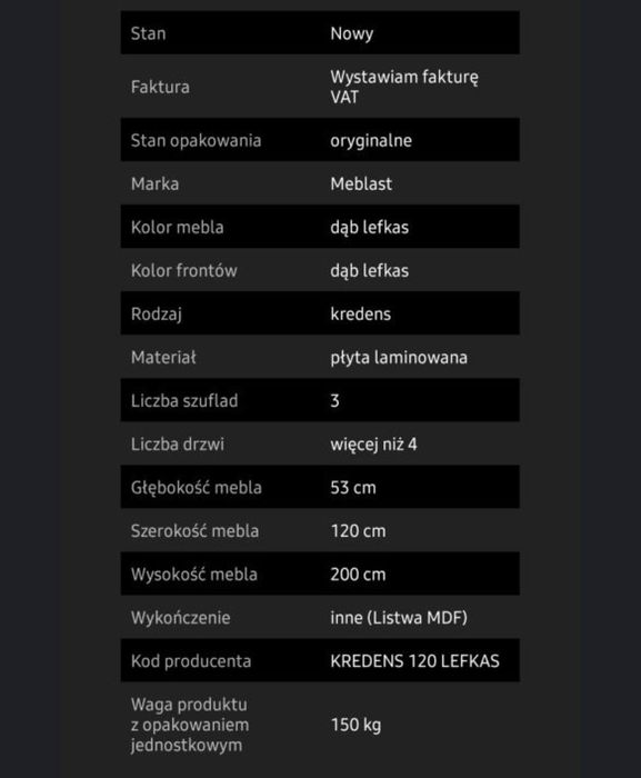 Kredens witryna komoda