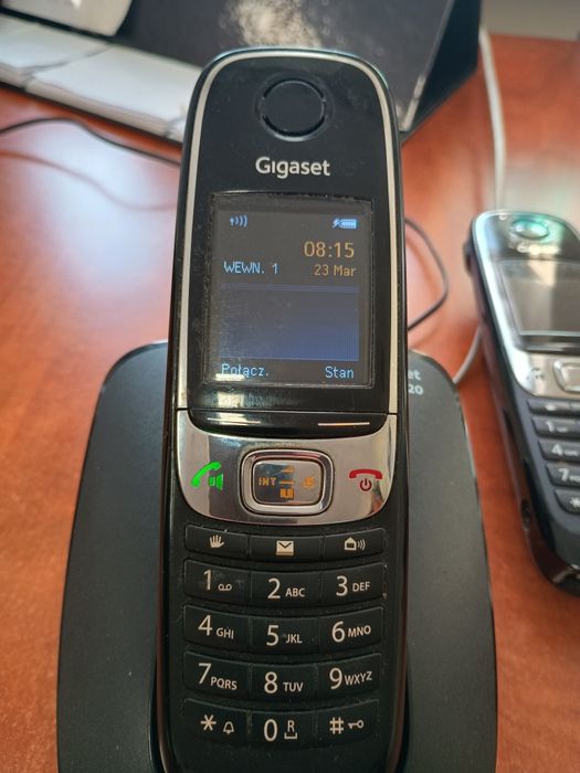 Bezprzewodowy telefon stacjonarny Gigaset z dwoma słuchawkami