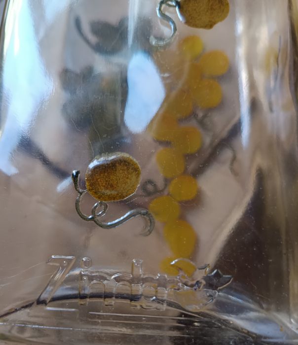 Garrafao vidro vintage pintado a mao