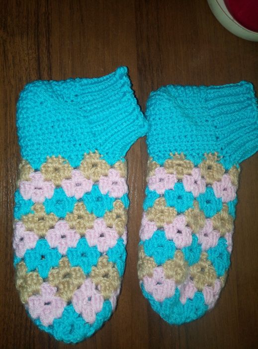 Продам вязаные носки тапочки